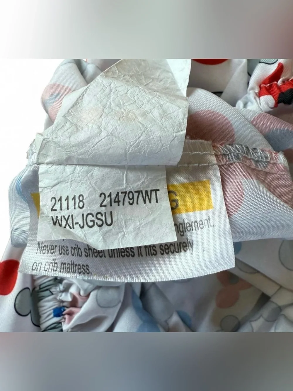 Disney Mickey Mouse Fitted Crib / Toddler Mattress Sheet Red, White, Blue & Grey
